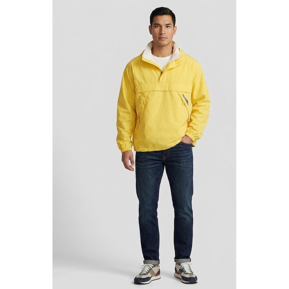 Vintage Polo Sport Ralph Lauren Anorak Jacket Yellow Pullover Windbreaker L